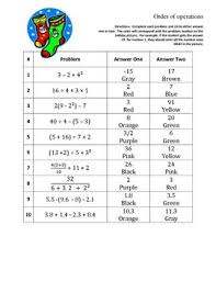 Christmas Holiday Order Of Operations Coloring Activity Order Of Operations Color Activities Learn Singing