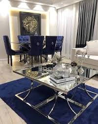 Pin By Reyna Bobadilla On Mieszkanie In 2020 Blue Living Room Decor Living Room Decor Apartment Luxury Dining Room