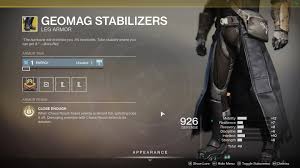 We did not find results for: Geomag Stabilizers Warlock Exotic Boots Destiny 2 Guide Stash