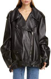 Oversize Lightweight Leather Moto Jacket Jackets Leather Moto Jacket Leather Moto Jacket Womens