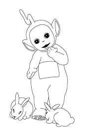 Teletubbies Laalaa Coloring Pages Rabbit Colors Teletubbies Coloring For Kids