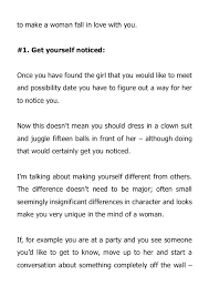 Make funny comments on things going on around you. How To Make A Woman Fall In Love With You