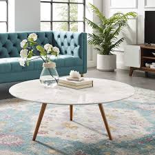 Amazon Com Modway Lippa 40 Mid Century Modern Round Coffee Table With Tripod Base In Walnut White Furniture Decor Dark stained teak danish modern coffee table.