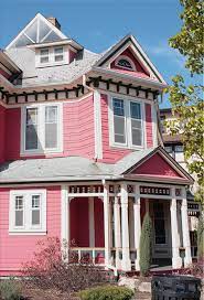 Bella S Rose Cottage Pink Houses Pink Houses Rose Cottage Victorian Homes