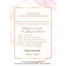Jemputan kad majlis surat rasmi perasmian contoh makan ke karangan hari raya template bm malam tengahari pegawai berformat rendah program. Kad Tunang Envelope Softcopy Jpg Min Order 20pcs Shopee Malaysia