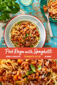 Pork Ragu With Spaghetti Recipe Love Pork Recipe Chicken Pork Recipe Ragu Recipe Mince Recipes Healthy