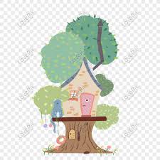 بيت الكرتون شجرة الحيوان Cartoon Trees Tree House Cartoon