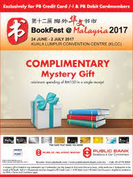 However, you don't have to worry. Public Bank Credit Card Promotion Bookfest Malaysia 2017