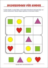 Bilder Sudoku Fur Kinder Kostenlose Sudokus Fur Die Vorschule Und Die 1 Klasse Ein Prima Training Fur Logische Denke Sudoku Kinder Sudoku Formen Fur Kinder