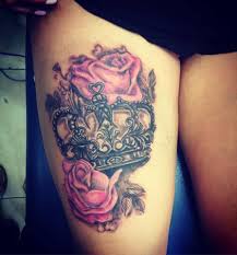 Thigh Tattoos For Girls That Are Amazingly Vibrant And Vivid Crown Tattoos For Women Thigh Tattoos Women Sleeve Tattoos For Women