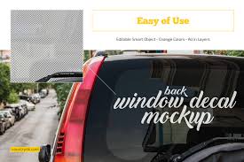 Car Window Decal Mockup Set In Vehicle Mockups On Yellow Images Creative Store