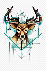 tattoo head deer watercolor vector kepala rusa vektor png free transparent png images pngaaa com pngaaa com