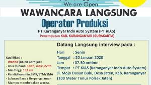 Sesuai peraturan kemenhub tentang standard operasional kendaraan umum pariwisata, pt. Lowongan Kerja Operator Produksi Pt Karanganyar Indo Auto System Kias Loker Swasta