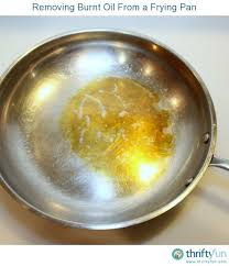 Heat up the pan on the stove until the grease becomes liquid again. Removing Burnt Oil From A Frying Pan Cleaning Grease Remove Oil Stains Clean Stainless Steel Pans
