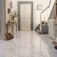 We offer over 400 marble flooring styles so you can make a statement with your marble floor that will last an eternity. Elegance White Gloss Marble Effect Ceramic Floor Tile Pack Of 7 L 600mm W 300mm Diy At B Q