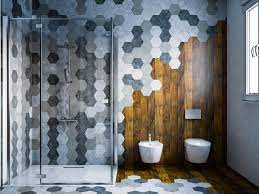 Hexagonal Bathroom Bagno In Stile In Stile Moderno Di Mcp Render Bathroom Interior Design Tile Bathroom Tile Designs Bathroom Design Luxury