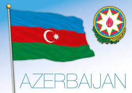 En el centro de la franja roja se colocan una media luna blanca y una estrella de ocho puntas. Bandera De Azerbaiyan Flag National Flag Flags Of The World
