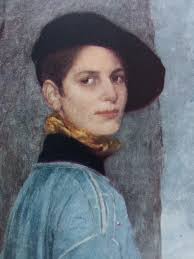 Hannah gluck Gluckstein Iconic Lesbian Artist Original Antique Portrait  Print From 1920 by D Fraser Litchfield matted ready to Frame