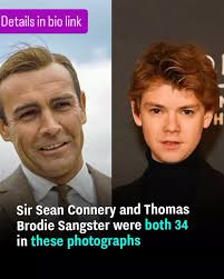 Both of these guys are 34 in these photos—and yep, we’re doing a double  take too , ⁠, On the left: the timeless swagger of a mid-century icon. On  the right: a modern-day star who’s somehow looked 17 ...
