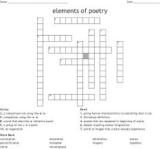 Elements Of Poetry Crossword Wordmint
