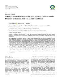 Anthropometric Parameters In Celiac Disease A Review On The Different Evaluation Methods And Disease Effects