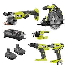 All our battery packs comply with fcc, rohs and ce security testing standards.as a professional manufacturer of power tool batteries and. Ryobi 18 Volt One 5 Tool Combo Kit With Drill Circular Saw Grinder Impact Driver Light 2 1 5 Ah Batteries And Charger Buy Online In Aruba At Aruba Desertcart Com Productid 94897108