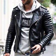 Compressed Cotton Locomotive Leather Jacket Coat Popbluesky Com In 2021 Leather Jacket Mens Outfits Jackets