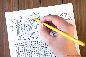 This color by number coloring page enters the world of dinosaurs and prehistoric earth. Free Printable Summer Word Search Coloring Page Artsy Fartsy Mama
