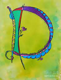 Monogram Painting D Monogram By Joyce Auteri Monogram Art Hand Lettering Alphabet Creative Lettering