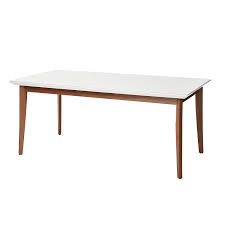 Manhattan Comfort 1012051 Lilian Mid Century Modern Dining Table 70 Inches White Gloss Dining Table Midcentury Modern Dining Table Glass Top Dining Table