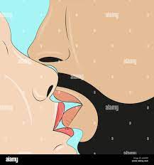 French kiss Vector illustration Stock Vector Image & Art - Alamy