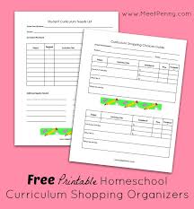 Free homeschooling worksheets and printables. Homeschool Curriculum Shopping Organizers Meet Penny