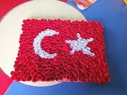 bayragimiz turk bayragi cocuklar icin sanat kagit cicek nisan