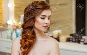 Women can create formal styles with french braids, or use french braids as a casual. Beautiful Girl With Long Red Haired Hairy Hairdresser Weaves Stock Photo Picture And Royalty Free Image Image 78071841