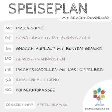 Wochenplan Rezepte Essen Fur Familie Und Kinder In 2020 Wochen Planer Speiseplan Rezept Der Woche