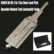 These screws back off this allowed the rear plate of the lock to come loose, which in turn allowed the linkage that connects the deadbolt tumbler to the deadbolt to drop out of the cast holes that allow it to work. Nsn14 Dr Bt 2 In 1 Car Door Lock Pick Decoder Unlock Tool Auto Locksmith Tools Wish