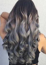 Dark to light brown corkscrew curls. Ombre Hair Brown To Silver