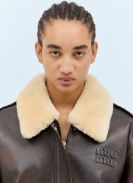 Miu miu leather coat outlet