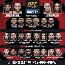 Find the latest ufc event schedule, watch information, fight cards, start times, and broadcast details. Ufc 238 Results Ufc