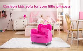 Maybe you would like to learn more about one of these? Amazon Com Costzon Kids Sofa Toddler Ultra Soft Velvet Armrest Chair Couch For Girls Bedroom Living Room Children Furniture Rose Home Kitchen