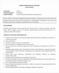 Administrative assistants are the key members of the administration department of an organization. Administrative Assistant Job Description Template Secretary Sample Hudsonradc