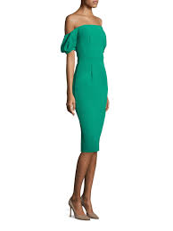 Black Halo Arden Off The Shoulder Sheath Dress In Agave Green Modesens Dresses Sheath Dress Black Halo