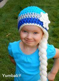 Ready To Ship Queen Elsa Inpired Hat Warm Winter Beanie Blue Etsy Crochet Winter Hats Crochet Crochet Hats
