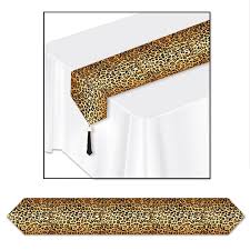 Printed Leopard Print Paper Table Runner Case Of 12 Printed Table Runner Leopard Print Party Paper Table Runner