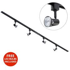 Kitchen Track Light Kit With Soho Gu10 Fixture Led Bulbs Litecraft White 2m 6 Light Ceiling Lighting Track Rail Cable Lighting Systems