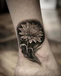 Chrysanthemum flower tattoo on leg. 95 Gorgeous Chrysanthemum Tattoo Ideas To Flaunt On Your Body Wild Tattoo Art