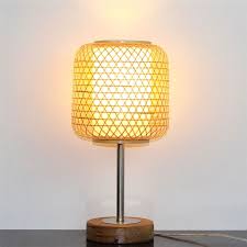 Round Bamboo Table Lamp Chinese Simple Desk Lamp Handmade Bamboo Lighting Table Lamp Lamp Bamboo Light