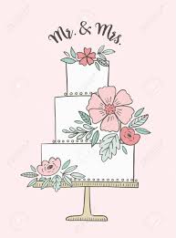Wedding Cake Illustration With Phrase Mr Mrs Vector Drawing Royalty Free Cliparts Vectors And Stock Illustration Image 129294634 How to draw a cartoon birthday celebration cake cute and easy. wedding cake illustration with phrase mr mrs vector drawing