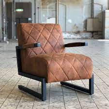 sessel microfaser lucky industrial design cognac industrie stil inneneinrichtung sessel design