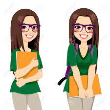A los estudiantes, y hacerles ver que se puede mejorar si uno. Linda Estudiante Adolescente Con Gafas De Estilo Nerd Sosteniendo Una Carpeta De Color Naranja Listo Para Volver A La Escuela Cartoon Girl Images Girl Cartoon Cute Cartoon Girl